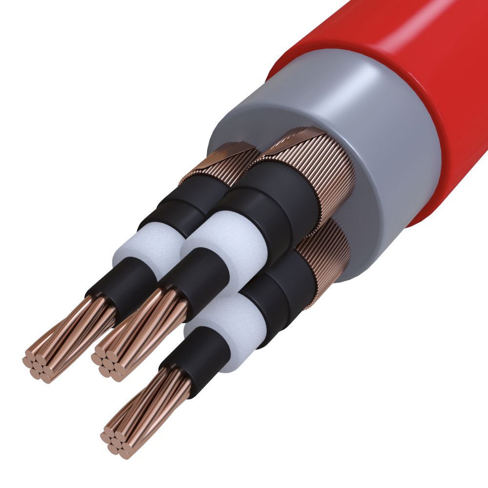 Mittelspannungskabel N2XSEY 3x120qmm RM TRS Polyolefine rt Farbe Cu