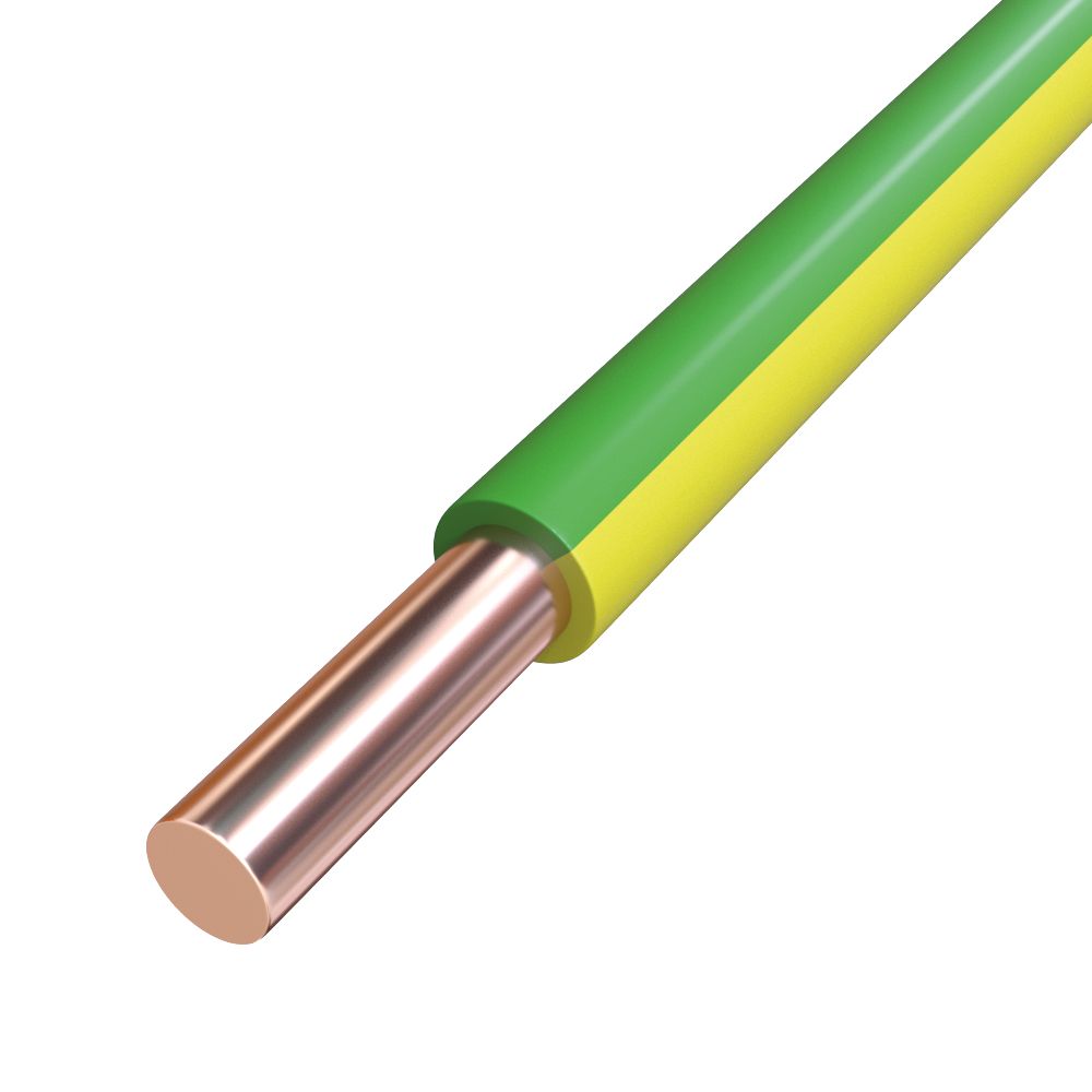 PVC-Aderleitung Eca H07V-U 4 gn/ge TR1T Kl.1 = eindrähtig
