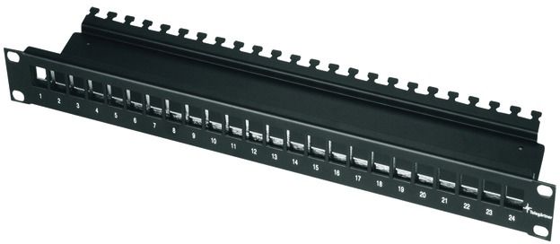 Patchpanel 24Ports 1HE Schirm 44x482,6x115mm 19Zoll-Einbau