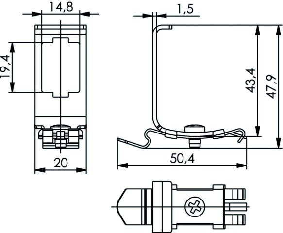 Hutschienenadapter TS35 ger Metall