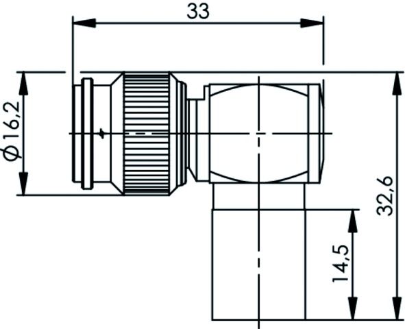 TNC-Stecker Rundkabel 50O Löt/Crimp Winkelsteck 50Ohm