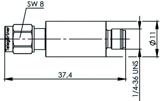 Koax-Kupplung SMA Stecker/Buchse 6Ohm ger