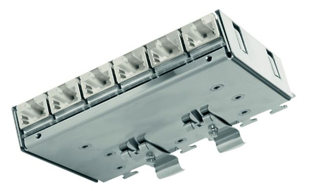 Patchpanel 2Ports Cat6A Hutschiene 111,6x22,6x75mm