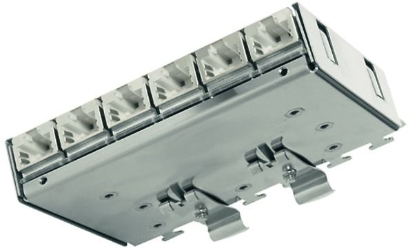 Patchpanel 2Ports Cat6A Hutschiene 111,6x22,6x75mm