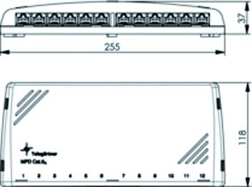 Patchpanel 12Ports Cat6A Wandmont Schirm RAL9010 118x255x37mm
