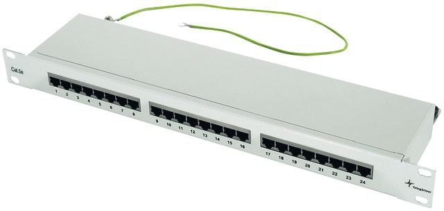 Patchpanel 24Ports 1HE Cat5E 44x482x137mm 19Zoll-Einbau