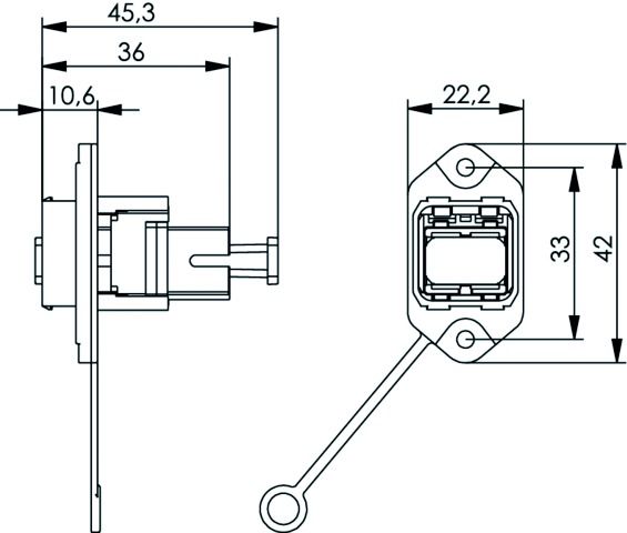 LWL-Kupplung SC-RJ SC-RJ MM Metall alu Flansch