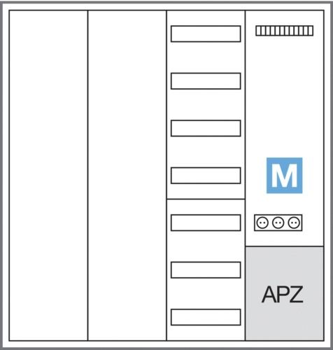 Komplettschrank AP/UP 1stö 4Feld IP44 1100x1050x205mm