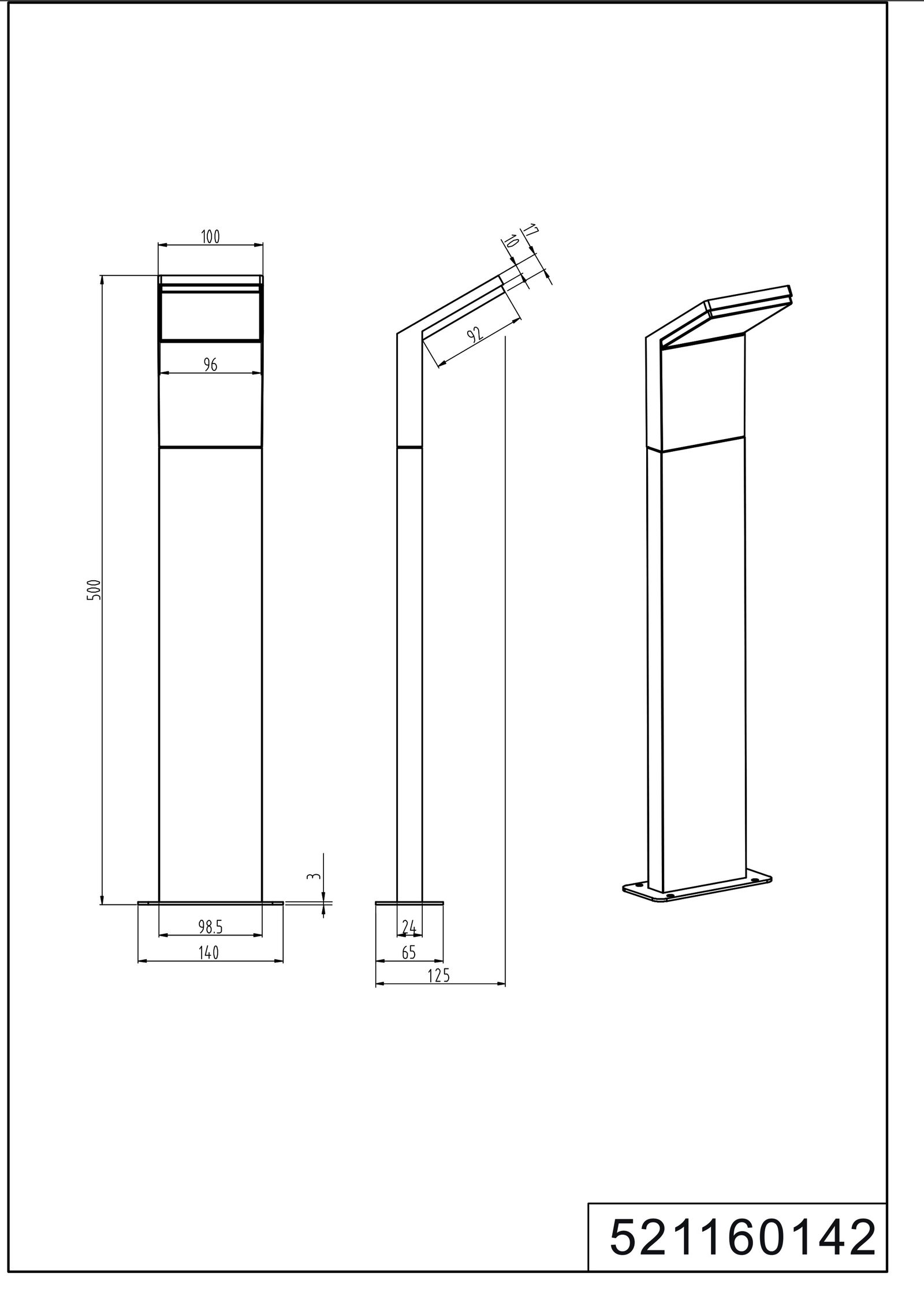 LED-Pollerleuchte 8W PEARL IP54 3000K 900lm 1LED anth Alu Kst_opal
