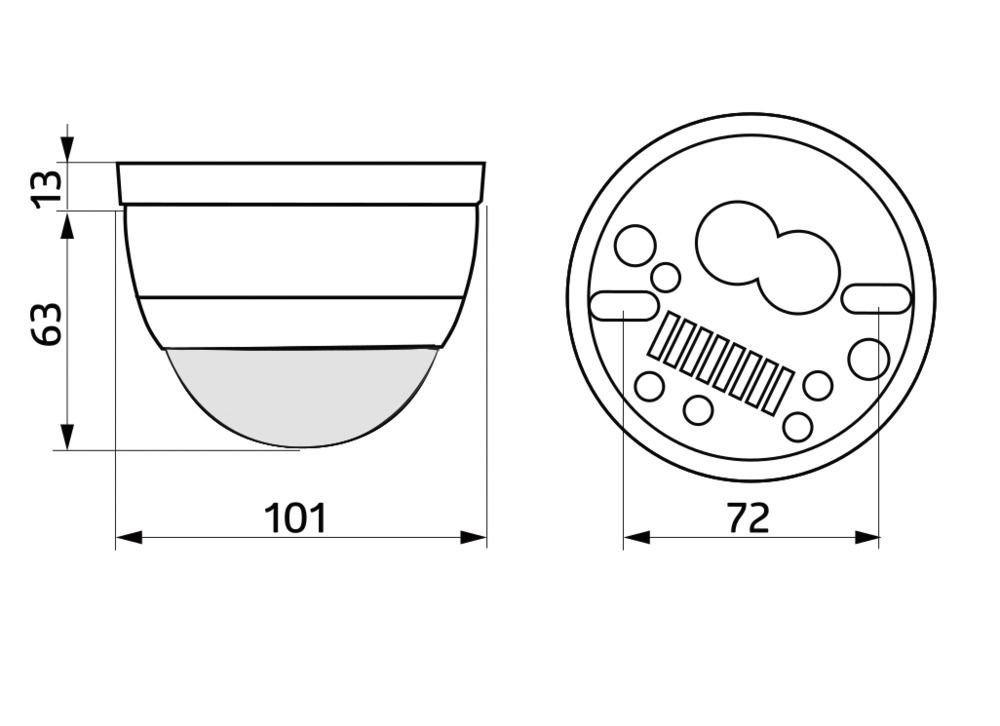 Präsenzmelder AP 360° 110-240V rws glz IP20