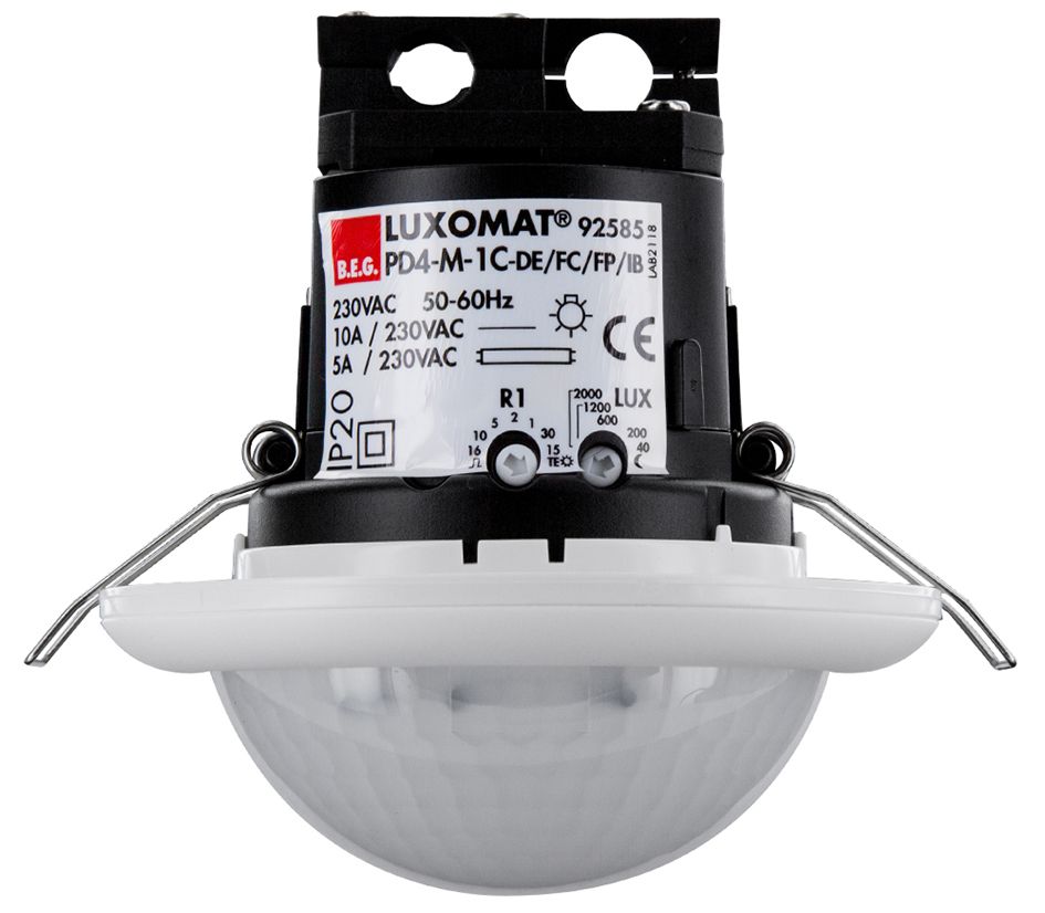 Präsenzmelder EB 360° 110-240V ws glz IP20 Einb Fernbedienbar 2300W