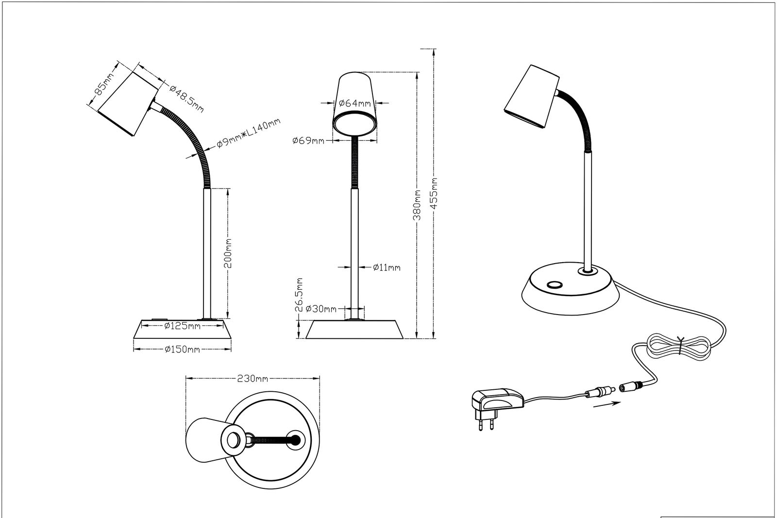 LED-Wohnraumleuchte 6,9W NARCOS 3000K 660lm Konv 1LED elektr.Trafo nickel m.LM