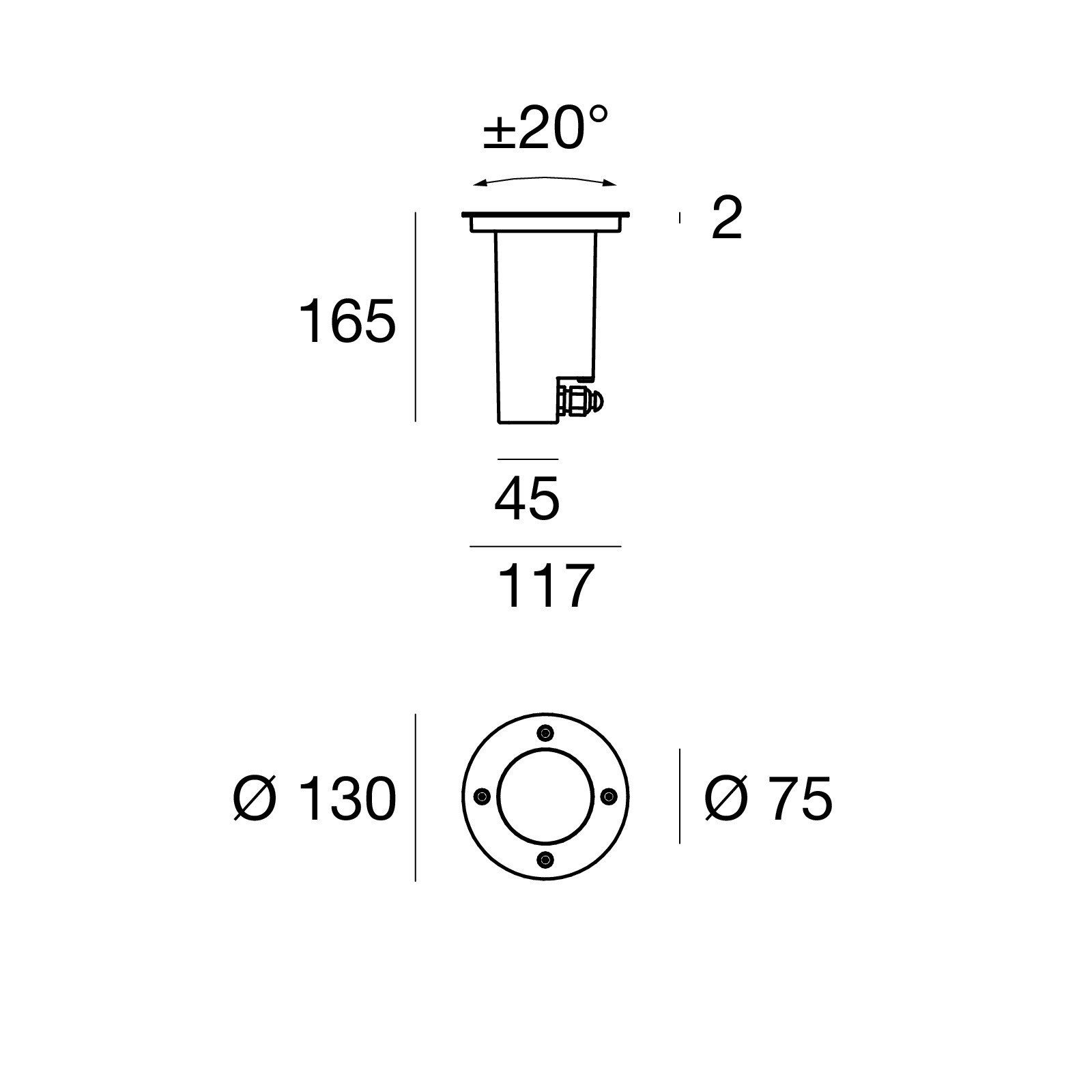 Bodeneinbauleuchte HV Texo 35W 230V IP67 GU10 edst