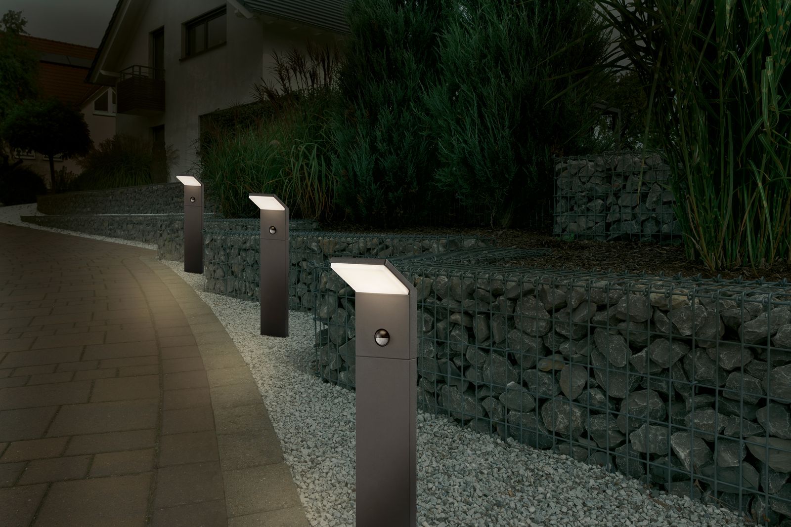 LED-Pollerleuchte 8W PEARL IP54 3000K 900lm 1LED anth Alu Kst_opal BWM