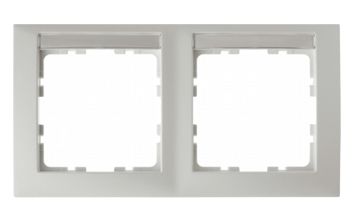 Einbaurahmen 4f polws mt BSF Kst f.GEB-K horiz Textfeld/Beschriftungsfläche