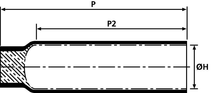 Schrumpf-Endkappe 0,8-7qmm Ø3/1mm L25mm