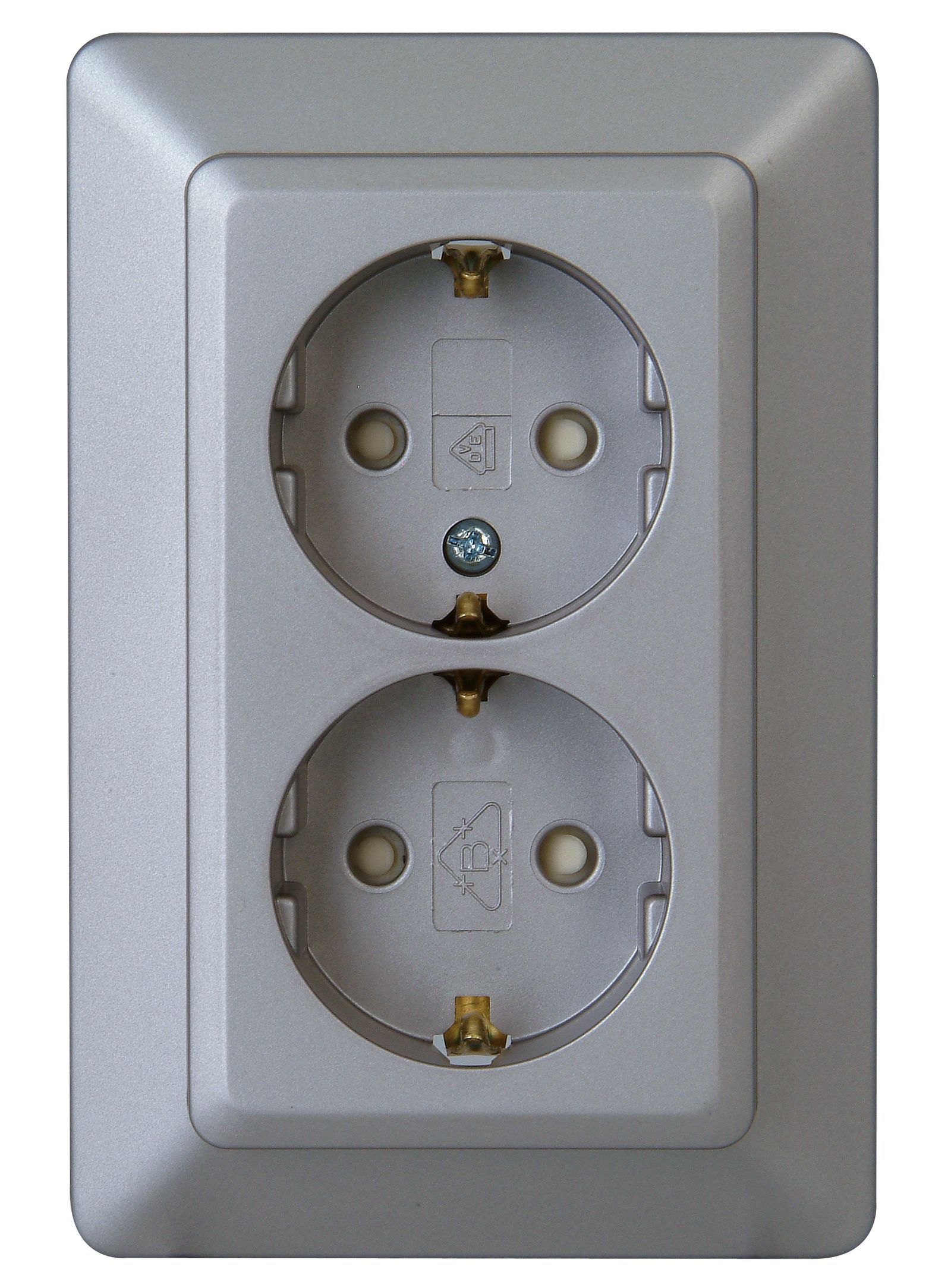 Steckdose 2f edst glz MILANO UP IP20