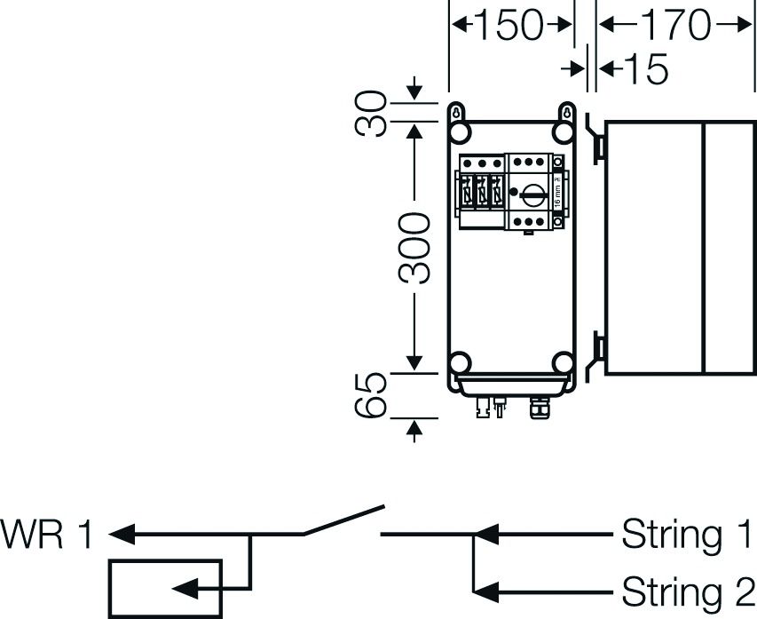 Klemmenkasten 16qmm 1f Kst 365x150x170mm AP IP65 hfr
