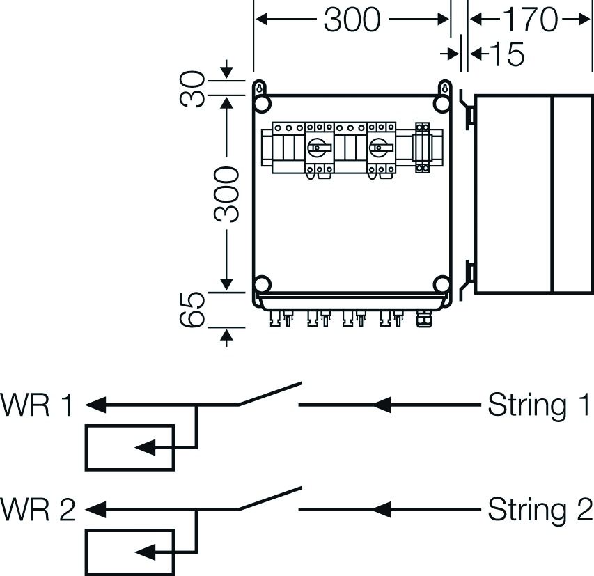 Klemmenkasten 16qmm 1f Kst 365x300x170mm AP IP65 hfr