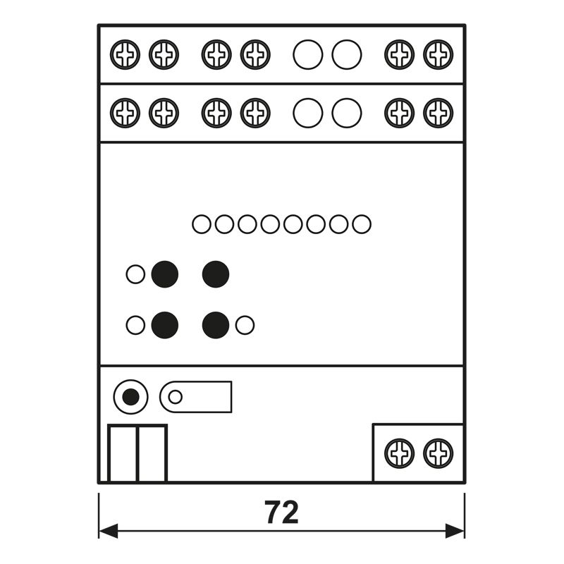 Jalousieaktor KNX REG 4f 6A Handbedien Vor Ort-/Handbedienung