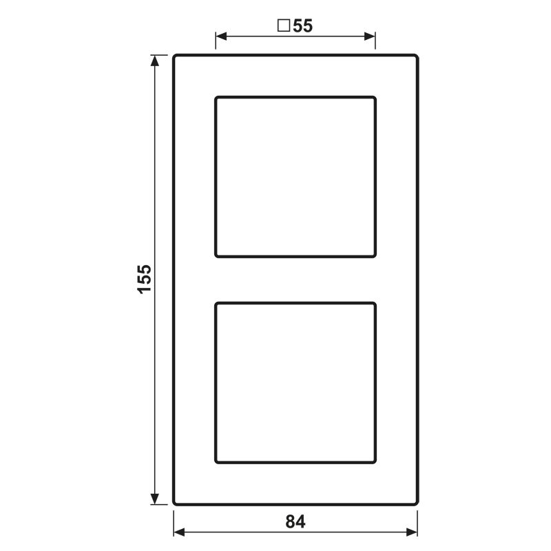 Einbaurahmen 2f aws glz A / A CREATION Glas f.GEB-K Unterputzmontage