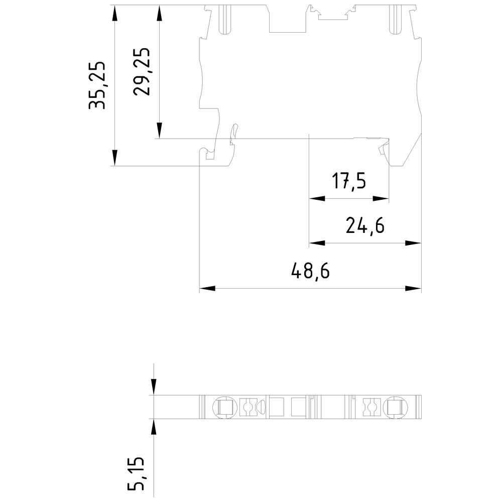 Schutzleiter-Reihenklemme 0,2-2,5qmm gn/ge 1Etage APL_erf. Hutschiene TH35