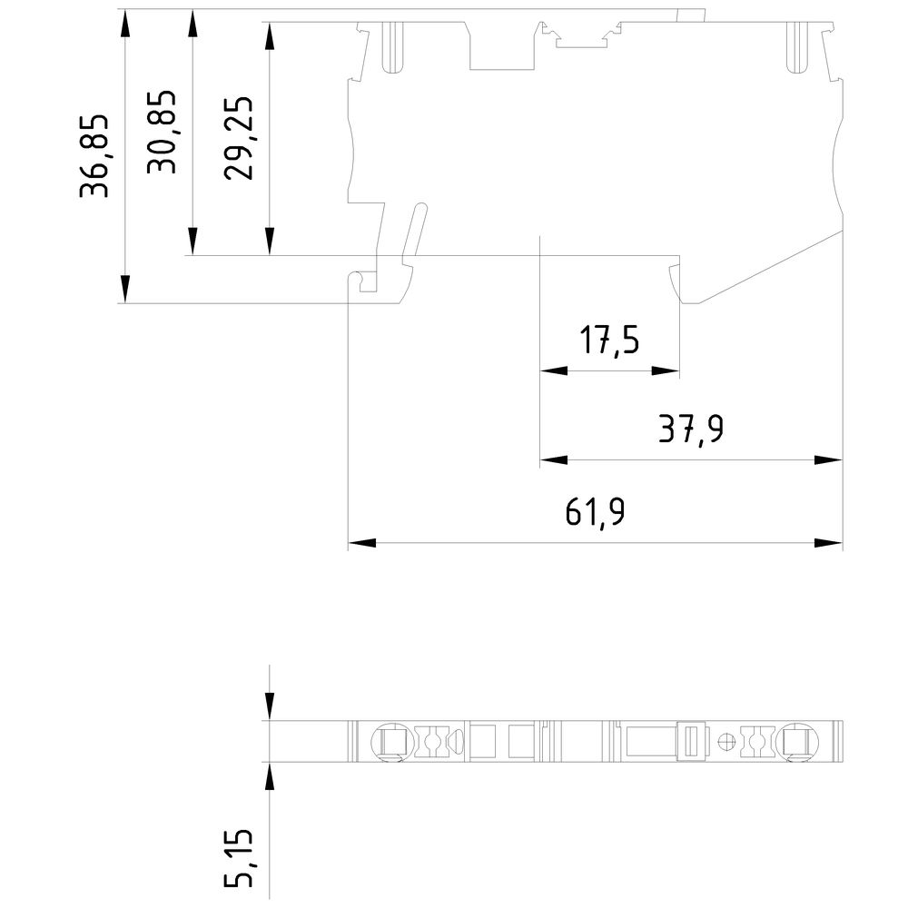 Trennreihenklemme gr 0,14-4qmm Prüfb 20A Mit integrierter Prüfbuchse 1Etage