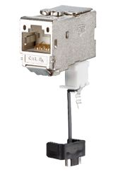 Modular-Buchse Cat6A 270° RJ45 26-22AWG Schirm f.Rundkabel si Schneidklemme IDC