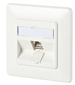 Anschlussdose Cat6A rws 2xRJ45 Kanaleinb schräg RAL9010 Schneidklemme IDC