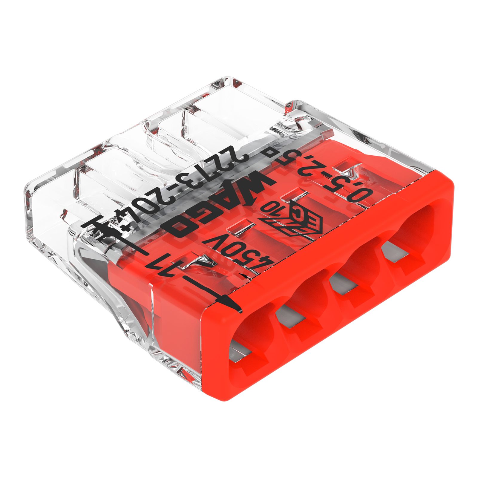 Steckklemme 4f 450V 24A Serie 2273 0,5-2,5qmm f.Massivleiter