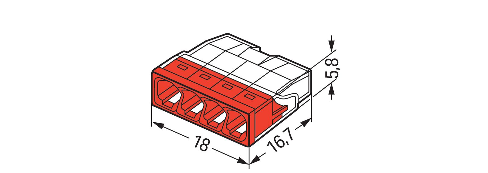 Steckklemme 4f 450V 24A Serie 2273 0,5-2,5qmm f.Massivleiter
