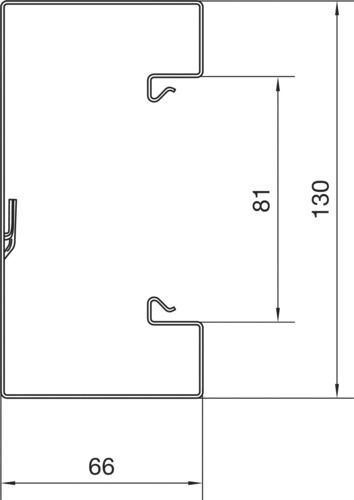 Geräteeinbaukanal ST 130x65mm vz 2780qmm GEB-K 2000mm