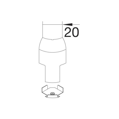 Übergangsstück SL-K gra-s gra-sw80x20mm Eckkanal RAL9011 hfr