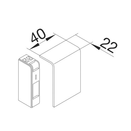 Endstück SL-K 55mm li/re rws RAL9010 hfr
