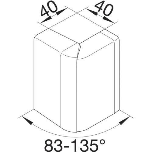 Außeneck SL-K 80mm Kst VDI 83-135° hfr gra-sw HFT gra/sw RAL9011