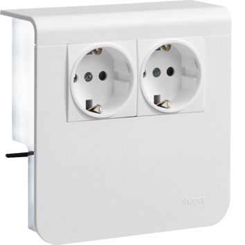 Geräteträger SL-K 2f alu MINI 80x20mm Steckd bestückt hfr