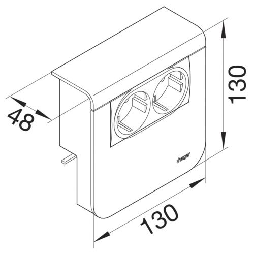 Geräteträger SL-K 2f alu MINI 80x20mm Daten bestückt hfr