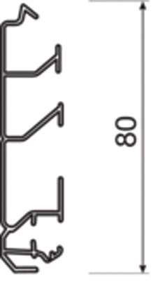 Sockelleistenkanal UT H55mm Kst 2trennw sw