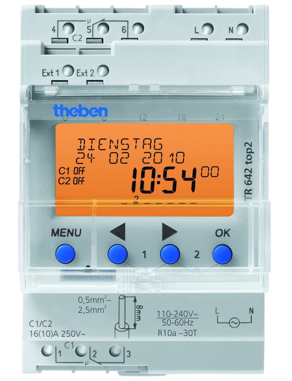 Schaltuhr digi 230VAC 1kan 70800h 3TE REG 24h 24 h Programm Wochenprogramm