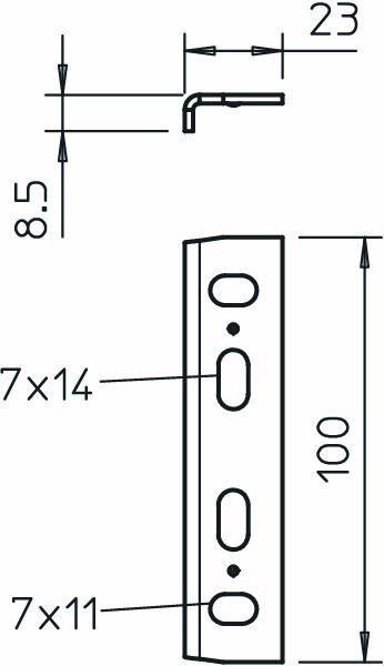 Verbinder Kabeltrag ST MKR-Serie 60mm Schraubverb f.Kabelrinne f.Funktionserh