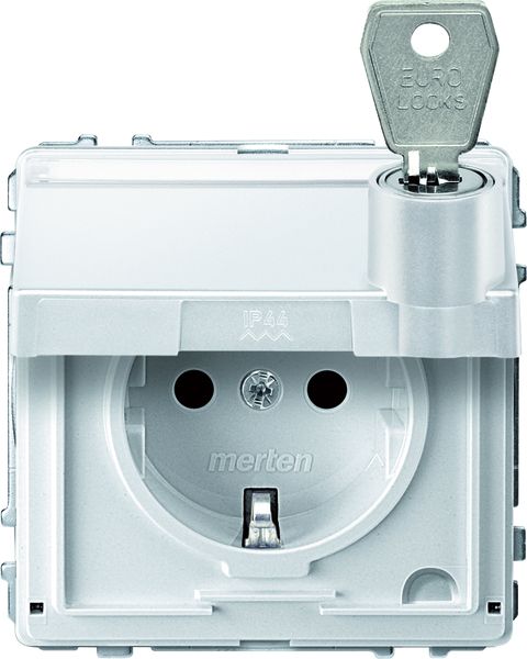 Steckdose 1f polws glz AQUADESIGN UP m.BS Mit erhöhtem Berührungsschutz IP44