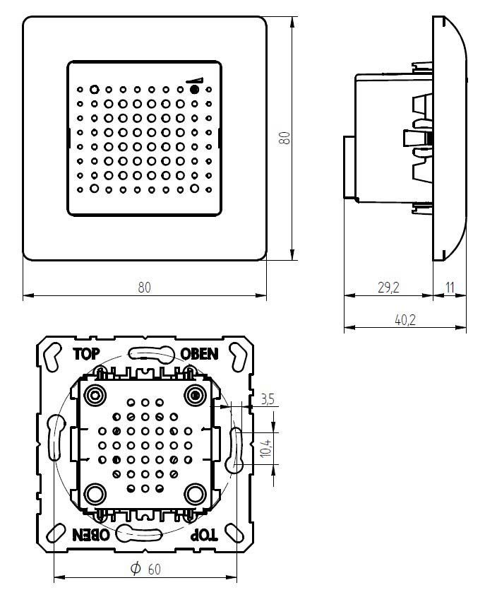 Gong 8-12V/UC 85dB elektr Kst IP20 0,02-0,28A