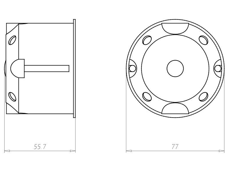 Schallschutzdose HW Ø74x54,4mm Kst IP3X Ger/VerbDose/kast rnd