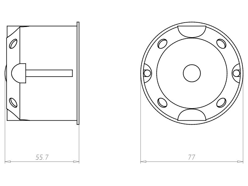 Schallschutzdose HW Ø74x54,4mm Kst IP3X Ger/VerbDose/kast rnd