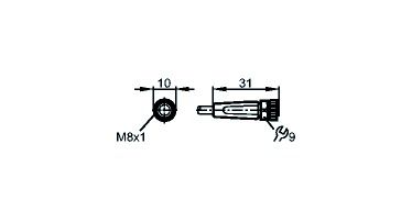Sensor-Aktorkabel 3p 5m M8 Female ger fr.Ende Polyurethan (PUR) hfr