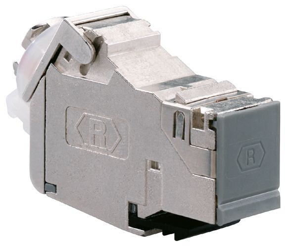 Modular-Buchse Cat6A RJ45 26-22AWG Litze Feldkonf Schirm massiv f.Rundkabel