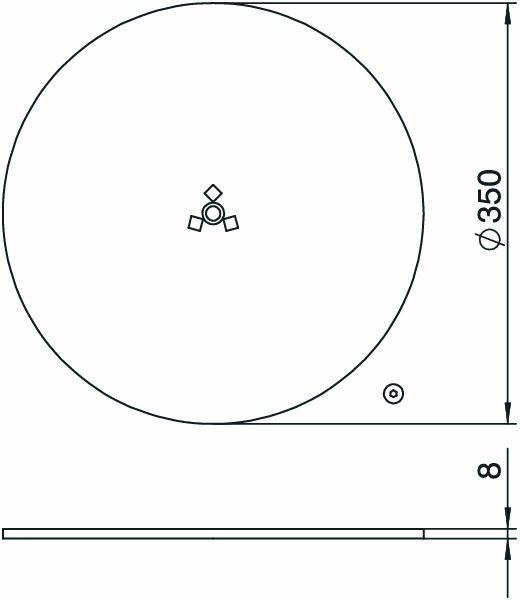 Sockel Installationssäule 8mm ST rws RAL9010 hfr