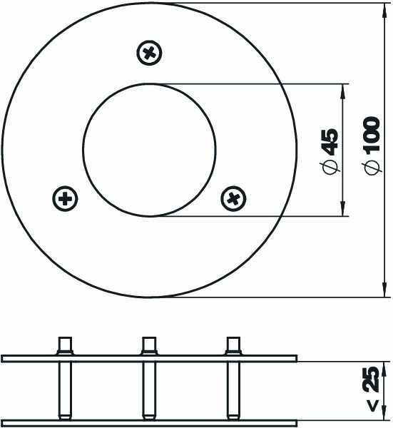 Rosette ST unbeh rws RAL9010 hfr Halogenfreiunbehandelt
