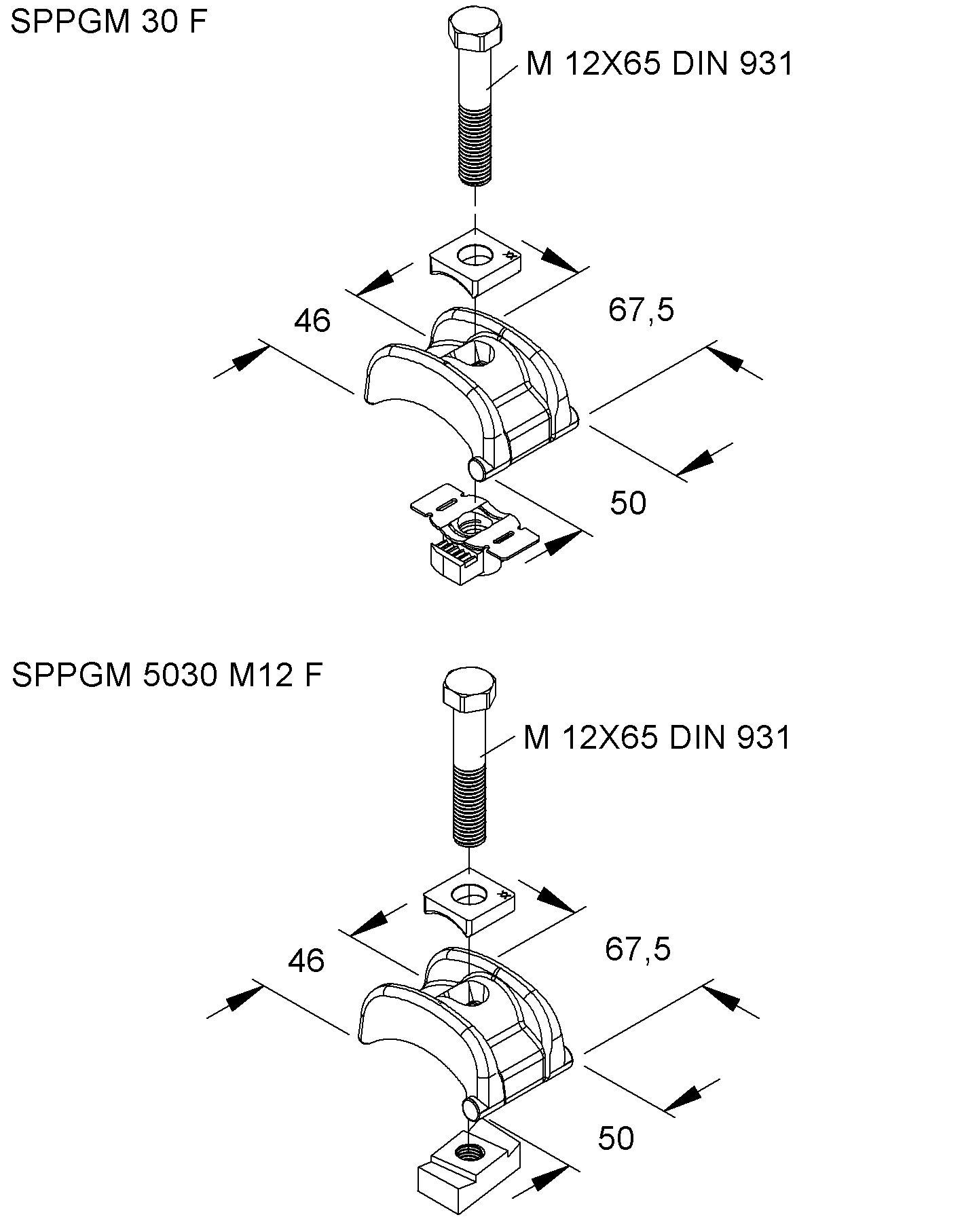 Befestigungselement C-Profil m.Schrauben ST Mit Schraubzubehör f/vz