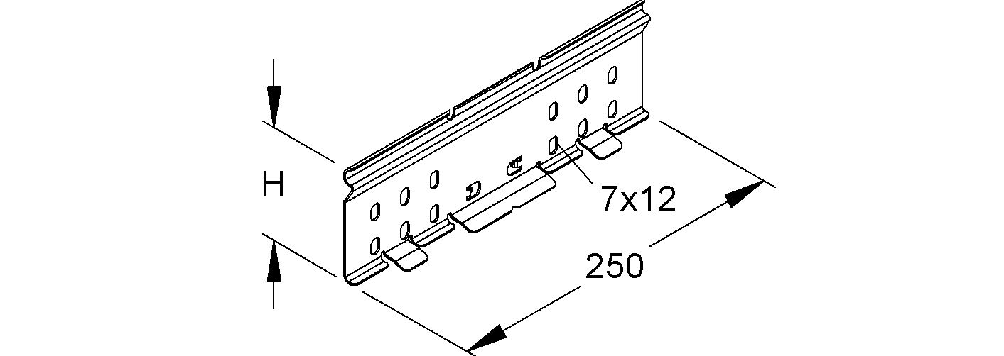 Verbinder Kabeltrag ST schraubl.Verb 100-600x85mm f.Kabelrinne 250mm